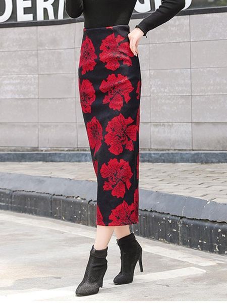 2020 autumn winter print wool skirt fashion big floral elegant vintage midi pencil skirt wrap hip split femme1, Black
2020 autumn winter print wool skirt fashion big floral elegant vintage midi pencil skirt wrap hip split femme1, Black
