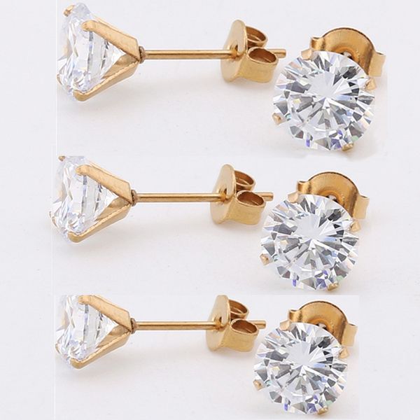 korean fashion stainless steel four-prong setting circular transparent bai gao shi earrings medical titanium steel earrings currently availa, Golden
korean fashion stainless steel four-prong setting circular transparent bai gao shi earrings medical titanium steel earrings currently availa, Golden
