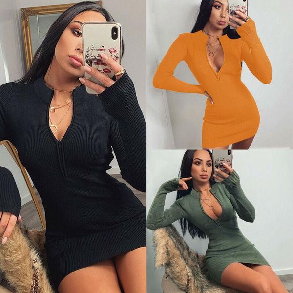 casual dresses 2021 deep v dress women winter and spring bodycon knitted sweater jumper long mini collar, Black;gray
casual dresses 2021 deep v dress women winter and spring bodycon knitted sweater jumper long mini collar, Black;gray