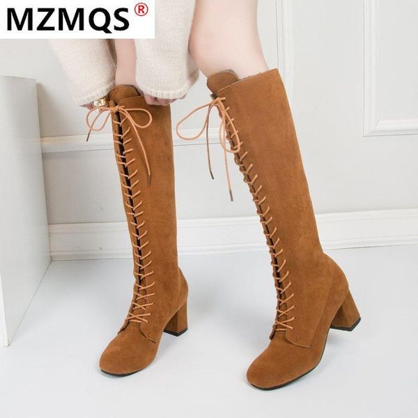 2020 new woman lace up knee high boots winter warm plush gladiator long booties lady thick heels shoes sapatos feminino, Black
2020 new woman lace up knee high boots winter warm plush gladiator long booties lady thick heels shoes sapatos feminino, Black