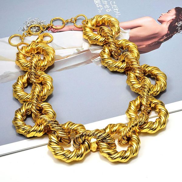 chains arrival statement luxury gold metal hoops necklace fine accessories for women high-end fashion trend exaggerated necklaces, Silver
chains arrival statement luxury gold metal hoops necklace fine accessories for women high-end fashion trend exaggerated necklaces, Silver