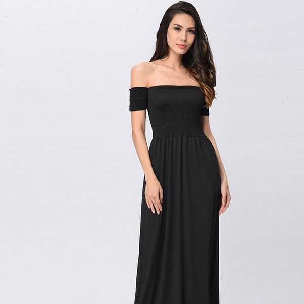 womens off shoulder elegant vintage summer beach holiday party slash neck long maxi pleated dress robe longue femme 35, Black;gray
womens off shoulder elegant vintage summer beach holiday party slash neck long maxi pleated dress robe longue femme 35, Black;gray