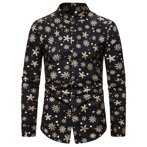 men's casual shirts shiny gold print christmas shirt men slim fit long sleeve button down dress mens club party bronzing camisas hombre, White;black
men's casual shirts shiny gold print christmas shirt men slim fit long sleeve button down dress mens club party bronzing camisas hombre, White;black