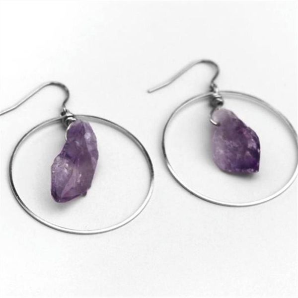 purple crystal hoop earrings raw crystal natural stone silver colour modern boho minimalist circle 2021 new fashion women gift
purple crystal hoop earrings raw crystal natural stone silver colour modern boho minimalist circle 2021 new fashion women gift