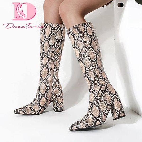 doratasia new fashion female mixed colors mid calf boots pointed toe thick high heels boots women casual party shoes woman, Black
doratasia new fashion female mixed colors mid calf boots pointed toe thick high heels boots women casual party shoes woman, Black