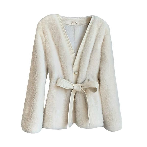 women's fur coat v-neck long sleeve high waist patchwork bow tie sweet girl fashion coat women, Black
women's fur coat v-neck long sleeve high waist patchwork bow tie sweet girl fashion coat women, Black
