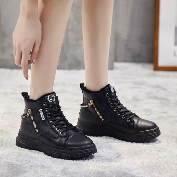 women winter snow boots 2020 fashion lace up high-shoes casual woman leather waterproof warm ankle boots ladies sneakers, Black
women winter snow boots 2020 fashion lace up high-shoes casual woman leather waterproof warm ankle boots ladies sneakers, Black