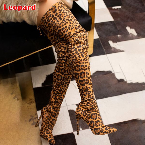 women over the knee sock boots 10cm high heels long winter stretch leopard snow boots lady thigh stripper fetish shoes, Black
women over the knee sock boots 10cm high heels long winter stretch leopard snow boots lady thigh stripper fetish shoes, Black
