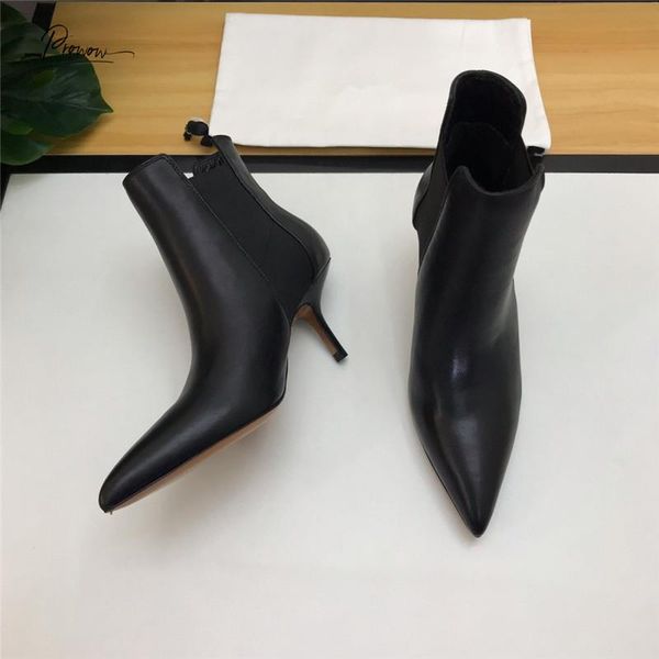 prowow new style black white genuine leather women boots pointed toe slip on thin mid heel women autumn ankle boots shoes woman
prowow new style black white genuine leather women boots pointed toe slip on thin mid heel women autumn ankle boots shoes woman