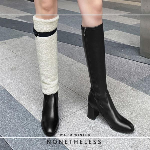boots womens knee thigh pointy toe genuine leather detachable real lambswool fur tube belt buckle block high heel riding shoes, Black
boots womens knee thigh pointy toe genuine leather detachable real lambswool fur tube belt buckle block high heel riding shoes, Black