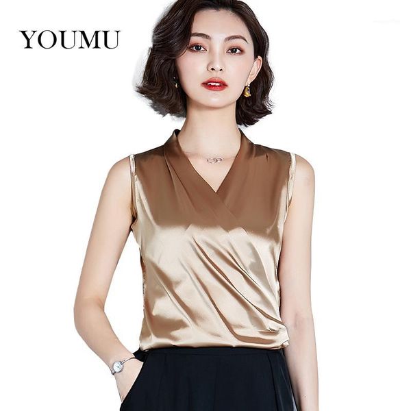 women satin shirts sleeveless tank casual pleated shiny v-neck faux silk summer tees slim work wear camis 914-a0821, White
women satin shirts sleeveless tank casual pleated shiny v-neck faux silk summer tees slim work wear camis 914-a0821, White