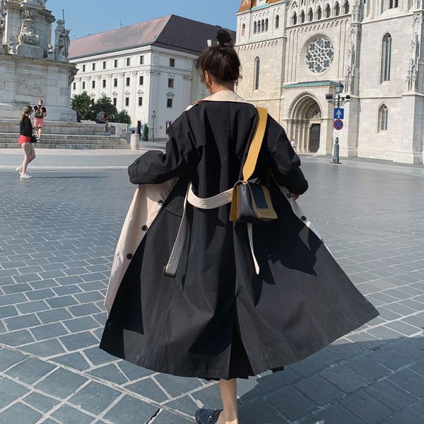 lanmrem 2020 double-breasted color block patchwork windbreaker long coat women's medium and long trench korean trend new yj512x1016, Black;brown
lanmrem 2020 double-breasted color block patchwork windbreaker long coat women's medium and long trench korean trend new yj512x1016, Black;brown