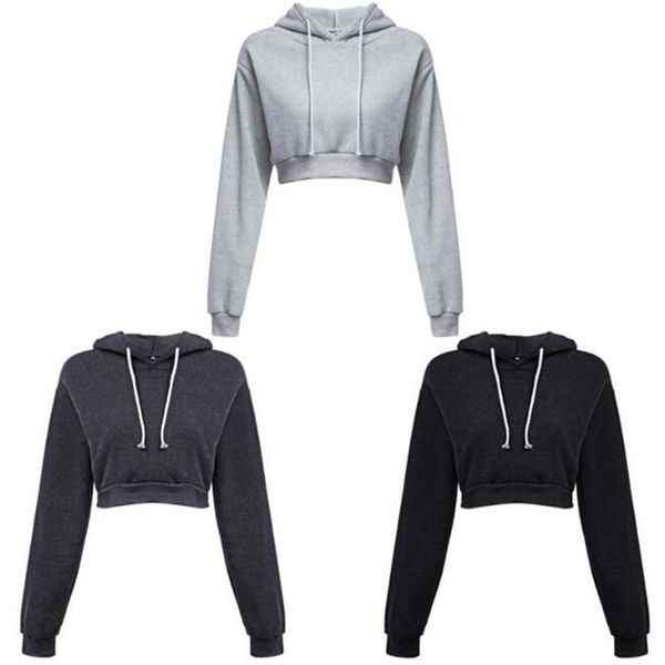 ladies solid slim crop 2020 sweatshirts autumn hooded long sleeve hooded pullovers women casual drawstring hoodie pullovers, Black
ladies solid slim crop 2020 sweatshirts autumn hooded long sleeve hooded pullovers women casual drawstring hoodie pullovers, Black
