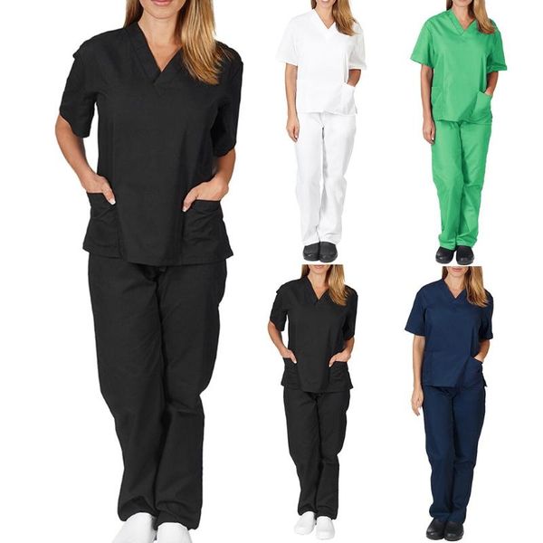 short sleeve v-neck nursing working uniform set suit street t-shirt and jogger set suits casual 2pcs outfits men & women, Gray
short sleeve v-neck nursing working uniform set suit street t-shirt and jogger set suits casual 2pcs outfits men & women, Gray