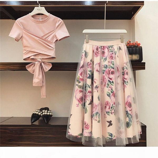 floral print women t shirt mesh skirt suits bowknot vintage two piece sets elegant woman skirt 2019 summer girl tees female, White
floral print women t shirt mesh skirt suits bowknot vintage two piece sets elegant woman skirt 2019 summer girl tees female, White