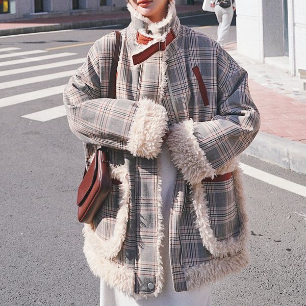 2021 new women's new korean winter mid-length mutton heat wool loose plaid seam big pocket fashion cotton jacket yg1 1hk8, Black
2021 new women's new korean winter mid-length mutton heat wool loose plaid seam big pocket fashion cotton jacket yg1 1hk8, Black