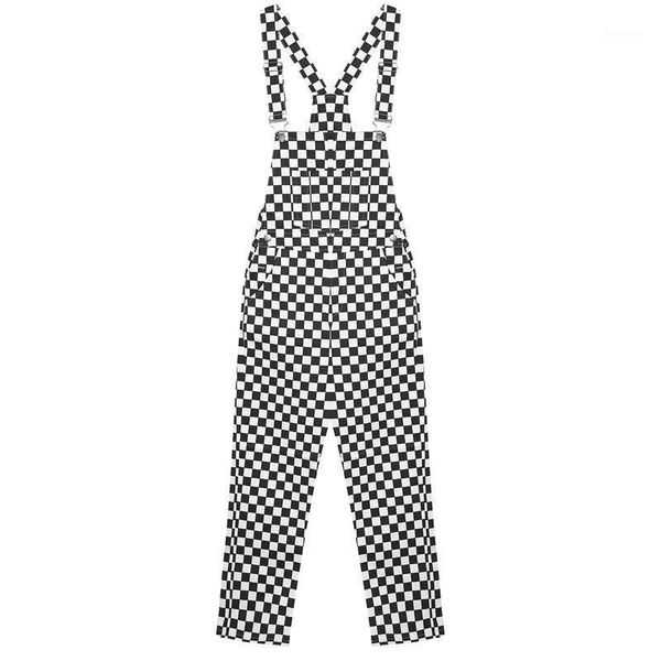 women jumpsuit slim casual black and white checkerboard lattice loose overalls1, Black;white
women jumpsuit slim casual black and white checkerboard lattice loose overalls1, Black;white