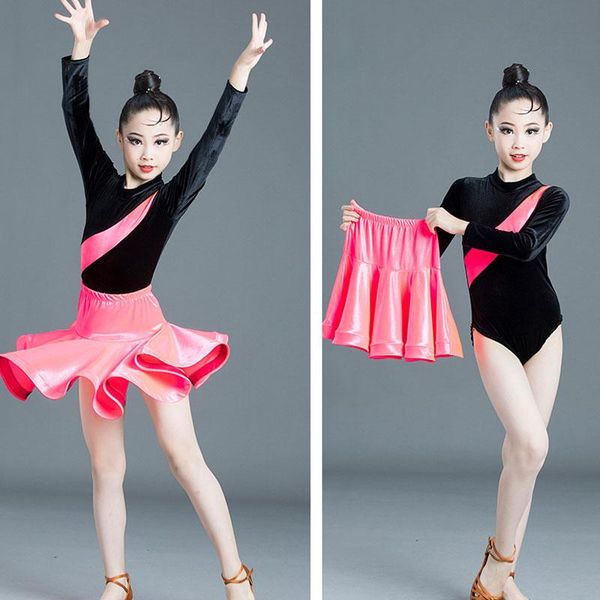 stage wear latin dance dress autumn and winter girls gold velvet split skirt short-sleeved competition performance, Black;red
stage wear latin dance dress autumn and winter girls gold velvet split skirt short-sleeved competition performance, Black;red