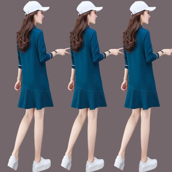 women's new autumn in 2020 age reduction and slim fishtail skirt foreign style casual sports polo collar dress, Black
women's new autumn in 2020 age reduction and slim fishtail skirt foreign style casual sports polo collar dress, Black