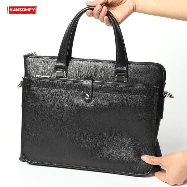 new genuine leather men handbags ladies business briefcase computer bag leather 14 inch lapshoulder messenger bag black male
new genuine leather men handbags ladies business briefcase computer bag leather 14 inch lapshoulder messenger bag black male