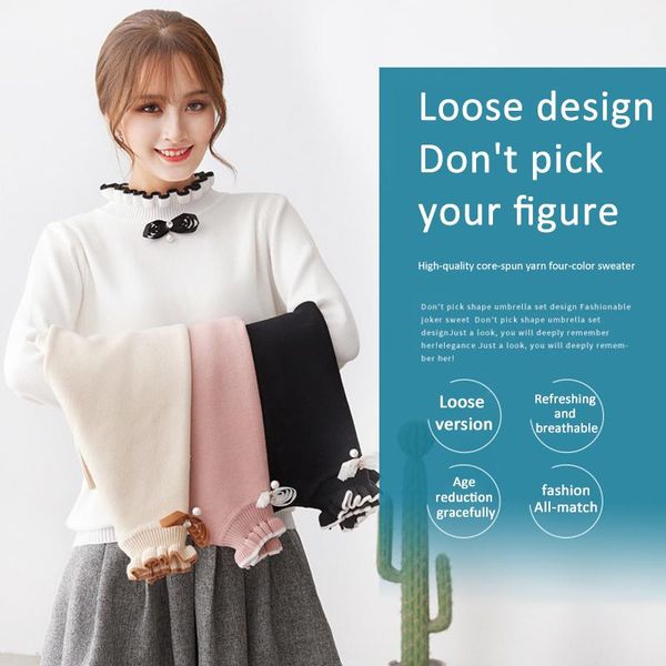 collar sweater women's pullover striped sweater long-sleeved western-style slim bottoming shirt half turtleneck, White;black
collar sweater women's pullover striped sweater long-sleeved western-style slim bottoming shirt half turtleneck, White;black
