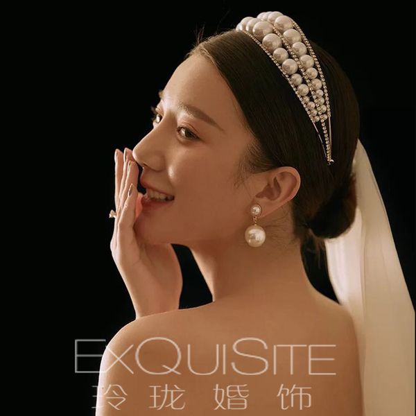 korean bridal jewelry european gold white diamond inlaid pearl headband crown headdress wedding dress hair ornament, Silver
korean bridal jewelry european gold white diamond inlaid pearl headband crown headdress wedding dress hair ornament, Silver