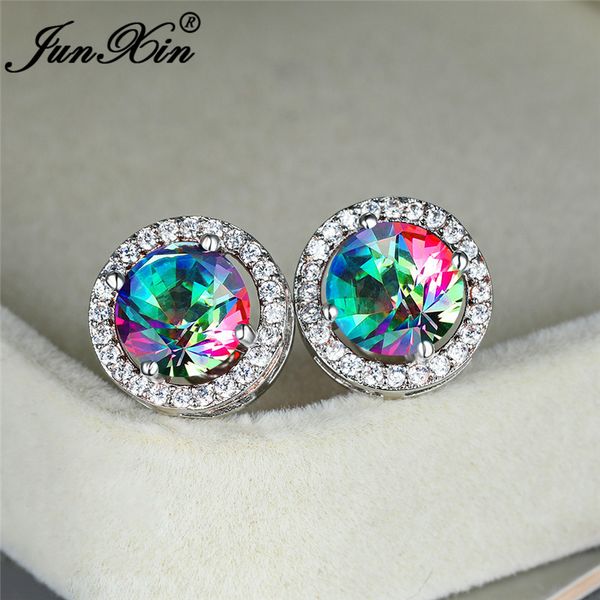 stud female rainbow crystal round earrings white gold rose wedding jewelry cute ear studs zircon stone for women, Golden;silver
stud female rainbow crystal round earrings white gold rose wedding jewelry cute ear studs zircon stone for women, Golden;silver