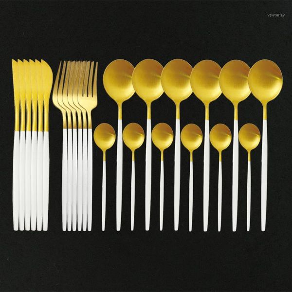 flatware sets 24pcs white gold cutlery set knife dinner fork spoon dinnerware stainless steel tableware home kitchen silverware1
flatware sets 24pcs white gold cutlery set knife dinner fork spoon dinnerware stainless steel tableware home kitchen silverware1