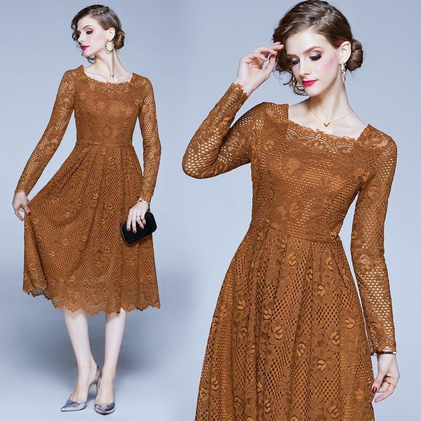 new spring autumn women elegant lace dress fashion female party robe vintage dresses vestidos, Black;gray
new spring autumn women elegant lace dress fashion female party robe vintage dresses vestidos, Black;gray