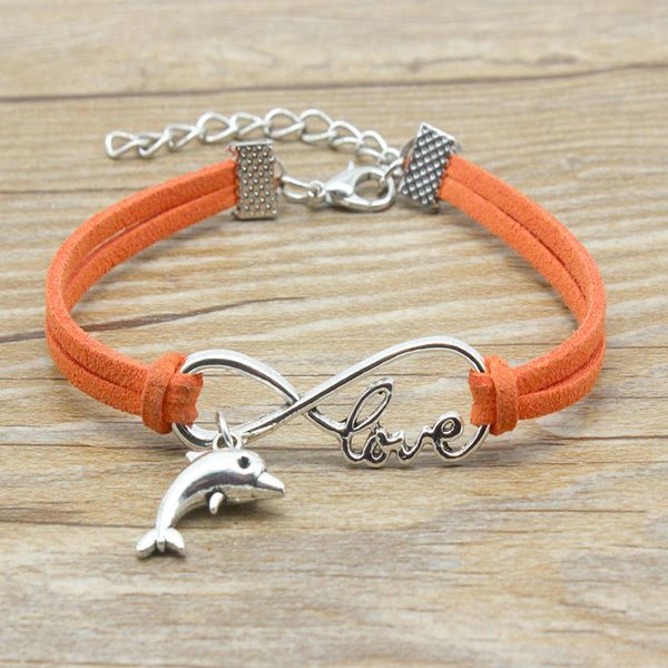 infinity love dolphin animal charm bracelet suede leather adjustable bracelets women girl minimalist friends gift jewelry, Golden;silver
infinity love dolphin animal charm bracelet suede leather adjustable bracelets women girl minimalist friends gift jewelry, Golden;silver