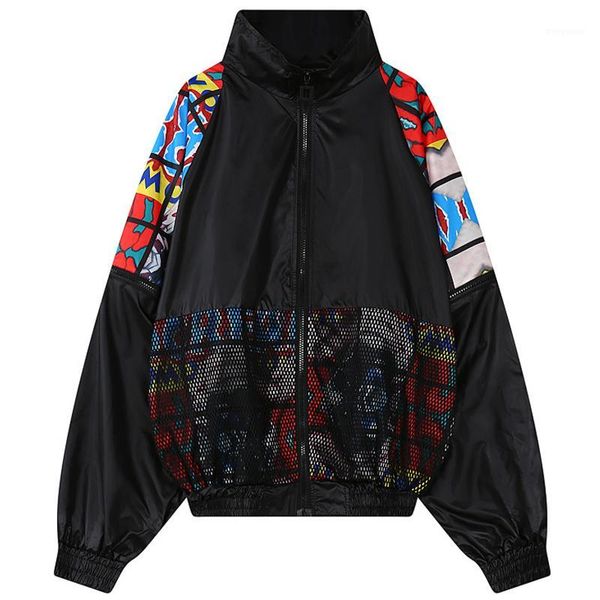 wholesale- 2017 autumn women bomber jacket new double x embroidery net causal graffiti ladies long sleeves plus size outwear coat1, Black;brown
wholesale- 2017 autumn women bomber jacket new double x embroidery net causal graffiti ladies long sleeves plus size outwear coat1, Black;brown