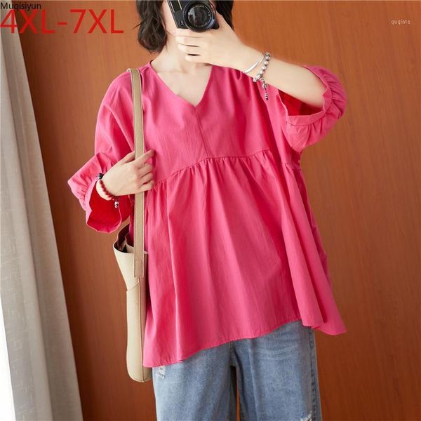 summer plus size blouse shirts women clothing basic lady tunic cotton solid casual loose pleated oversize 5xl 6xl s33151, White
summer plus size blouse shirts women clothing basic lady tunic cotton solid casual loose pleated oversize 5xl 6xl s33151, White
