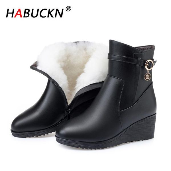 habuckn все шерсть женщины из натуральной кожи снег сапоги теплый клин bottom платформы теплая обувь ботильоны плюша зимы высокого качества, Black
habuckn все шерсть женщины из натуральной кожи снег сапоги теплый клин bottom платформы теплая обувь ботильоны плюша зимы высокого качества, Black