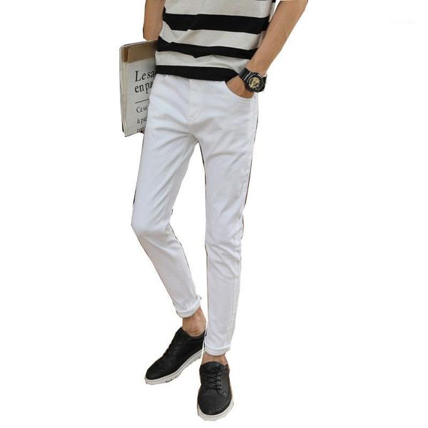 men's jeans 2021 fashion slim stretch white feet casual pants europe and the united states men's section straight waist1, Blue
men's jeans 2021 fashion slim stretch white feet casual pants europe and the united states men's section straight waist1, Blue