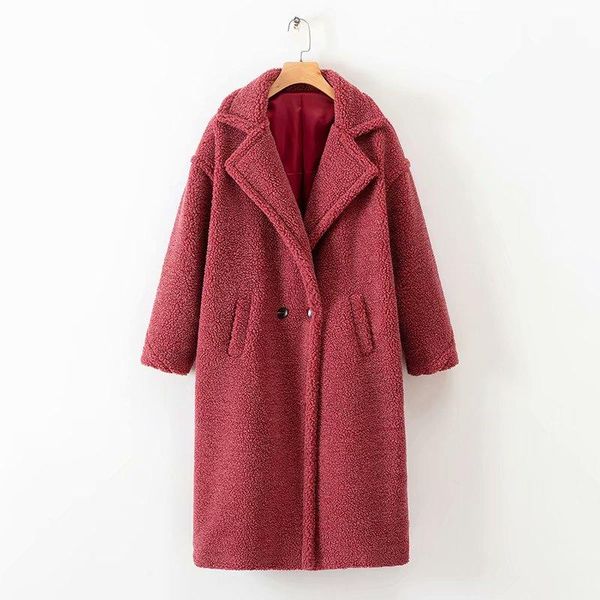 women's fur & faux women thick warm long coat winter teddy fleece jacket double breasted sleeve loose outerwear casual casaco femme, Black
women's fur & faux women thick warm long coat winter teddy fleece jacket double breasted sleeve loose outerwear casual casaco femme, Black