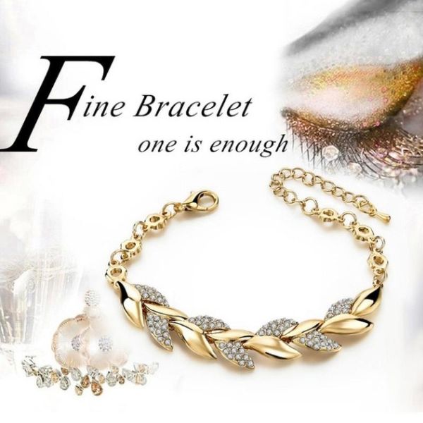 gold leaf bracelets for women luxury crystal wristlet hand chain for wedding bracelets luxury wristband shiny presents, Black
gold leaf bracelets for women luxury crystal wristlet hand chain for wedding bracelets luxury wristband shiny presents, Black
