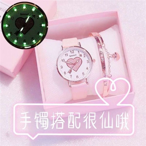 school test watch children girls primary students night light waterproof simple girl powder lovely send watch box, Slivery;brown
school test watch children girls primary students night light waterproof simple girl powder lovely send watch box, Slivery;brown
