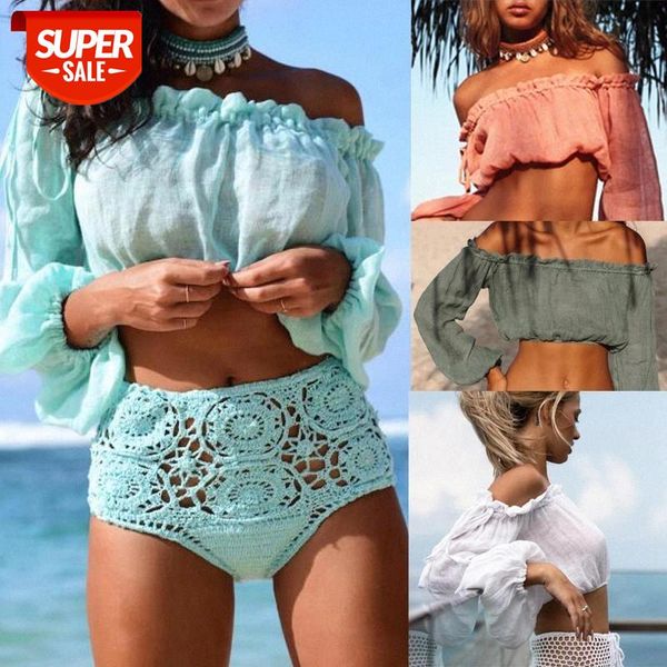 women bikini cover up swimwear beach off-shoulder blouse t-shirt summer tee beach shirts blouse 2020 #u10o, White;black
women bikini cover up swimwear beach off-shoulder blouse t-shirt summer tee beach shirts blouse 2020 #u10o, White;black