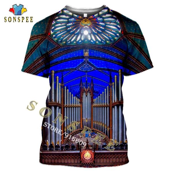 church building summer 3d print shirts horror comics anime men clothing