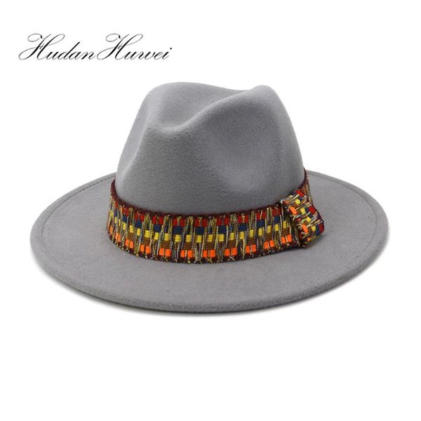 wide brim hats sell british classical autumn winter woolen felt fedora hat gentleman elegant ladies caps, Blue;gray
wide brim hats sell british classical autumn winter woolen felt fedora hat gentleman elegant ladies caps, Blue;gray