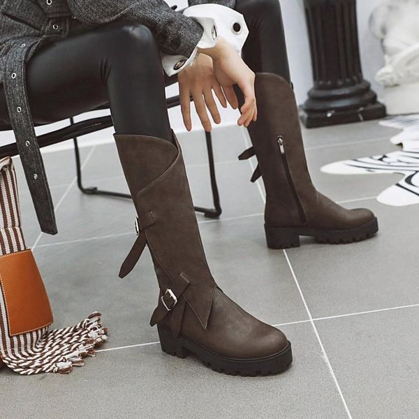 boots womens mid-calf round toe platform buckles shoes pu leather plush liner warm winter u69, Black
boots womens mid-calf round toe platform buckles shoes pu leather plush liner warm winter u69, Black
