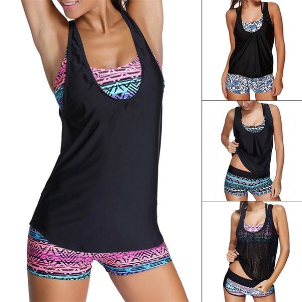 plus size two piece swimsuit print swimwear women shorts tankini push up bathing suit three piece bikini vest swim suits black t200708, White;black
plus size two piece swimsuit print swimwear women shorts tankini push up bathing suit three piece bikini vest swim suits black t200708, White;black