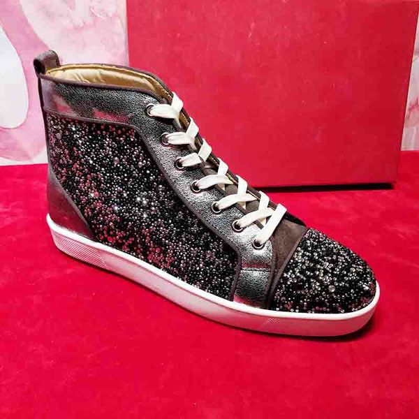 mens womens casual shoes red bottom soles red sneakers party wedding shoes leather high studded spikes rhinestone shoes sneaker, Black
mens womens casual shoes red bottom soles red sneakers party wedding shoes leather high studded spikes rhinestone shoes sneaker, Black