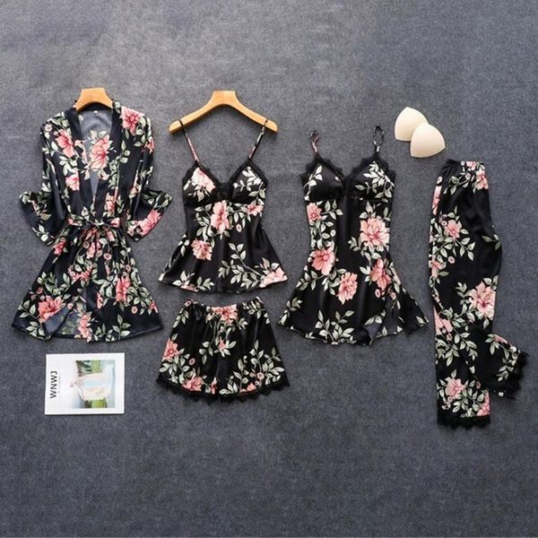women pajamas set lace bralette striped bathrobe nightwear sleepwear suits satin pajamas women pijama, Black;red
women pajamas set lace bralette striped bathrobe nightwear sleepwear suits satin pajamas women pijama, Black;red