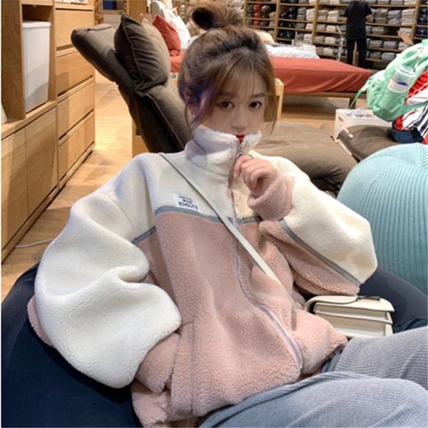women's fur & faux winter fashion 2021 short jacket loose collar zipper wool blends casual warm contracted temperament coat women y111, Black
women's fur & faux winter fashion 2021 short jacket loose collar zipper wool blends casual warm contracted temperament coat women y111, Black