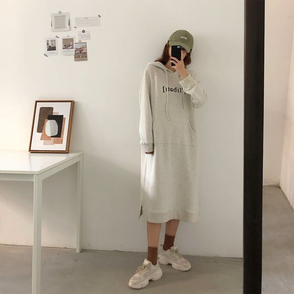 nbqlz 2020 size new pullover dress dresskorean style loose large autumn women's wear mid-length split hooded sweater pullover long of d, Black
nbqlz 2020 size new pullover dress dresskorean style loose large autumn women's wear mid-length split hooded sweater pullover long of d, Black