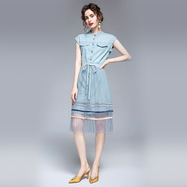 l xl xxl new summer 2020 women dress sleeveless blue cotton jeans straight knee length two piece causal lady, Black;gray
l xl xxl new summer 2020 women dress sleeveless blue cotton jeans straight knee length two piece causal lady, Black;gray
