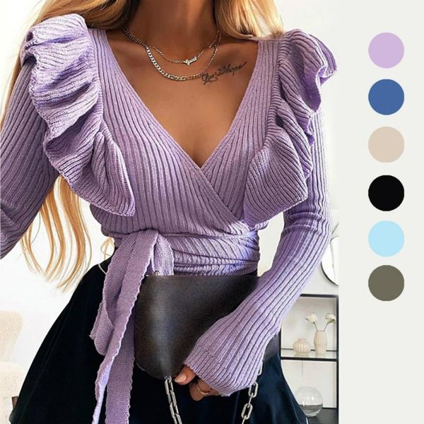 2020 korean autumn winter vintage sweaters women slim knit sweater long-sleeved ruffles v-neck female sweater pullovers, White;black
2020 korean autumn winter vintage sweaters women slim knit sweater long-sleeved ruffles v-neck female sweater pullovers, White;black
