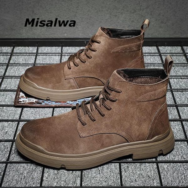 misalwa winter/ spring insulated suede leather boots for men casual keep warm antiskid outdoor men shoes furry daily sneakers, Black
misalwa winter/ spring insulated suede leather boots for men casual keep warm antiskid outdoor men shoes furry daily sneakers, Black
