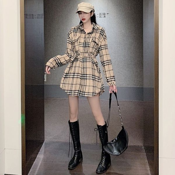 autumn 2020 new plaid lace up with waistline shows thin, medium and long sleeve shirt women's fashion
autumn 2020 new plaid lace up with waistline shows thin, medium and long sleeve shirt women's fashion